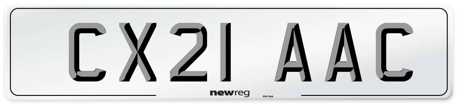 CX21 AAC Number Plate from New Reg